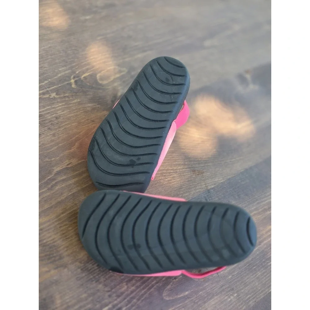Nike Kawa Slides Toddler Baby Girl 9c Pink Black Logo Swoosh BV1094 610